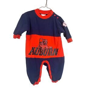 Vintage Auburn Tigers Alabama Football Tiger Full Romper Kid Athlete 12M Patch